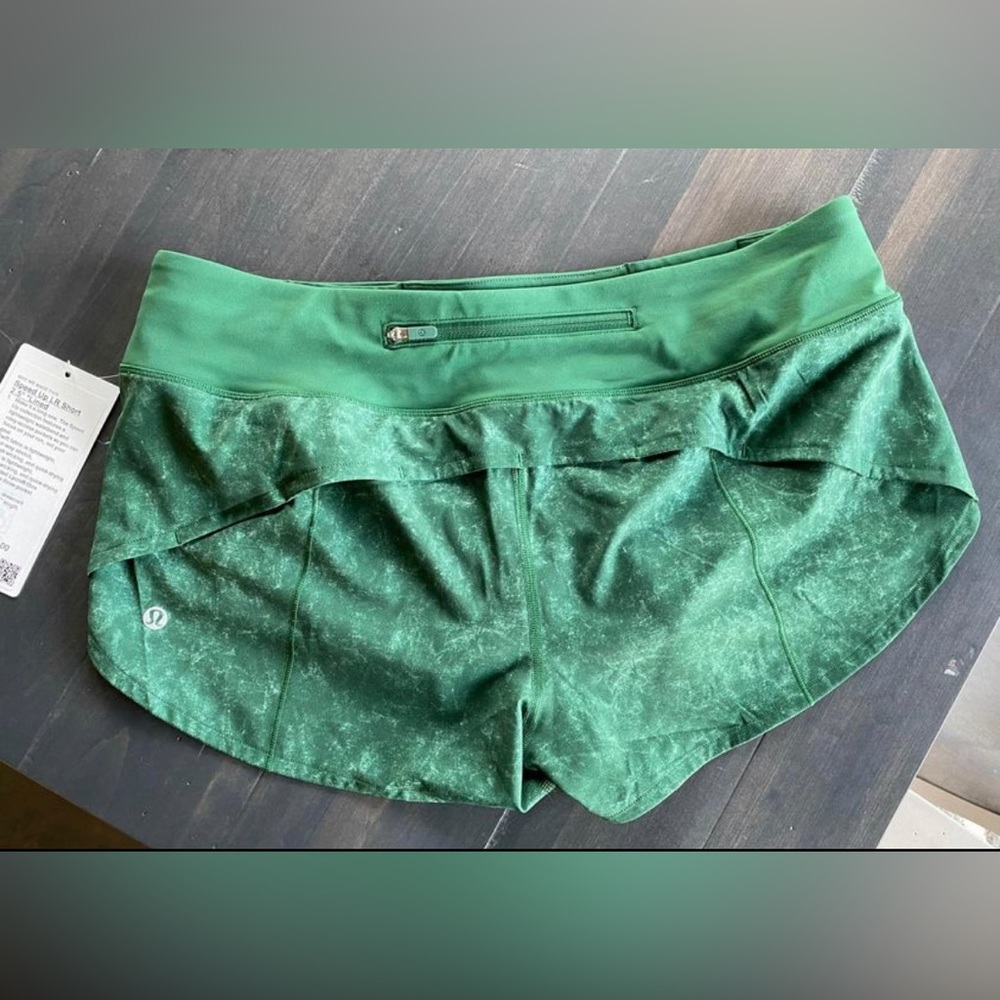 NWT Lululemon Speedups Size 8 2.5”- Everglade Green